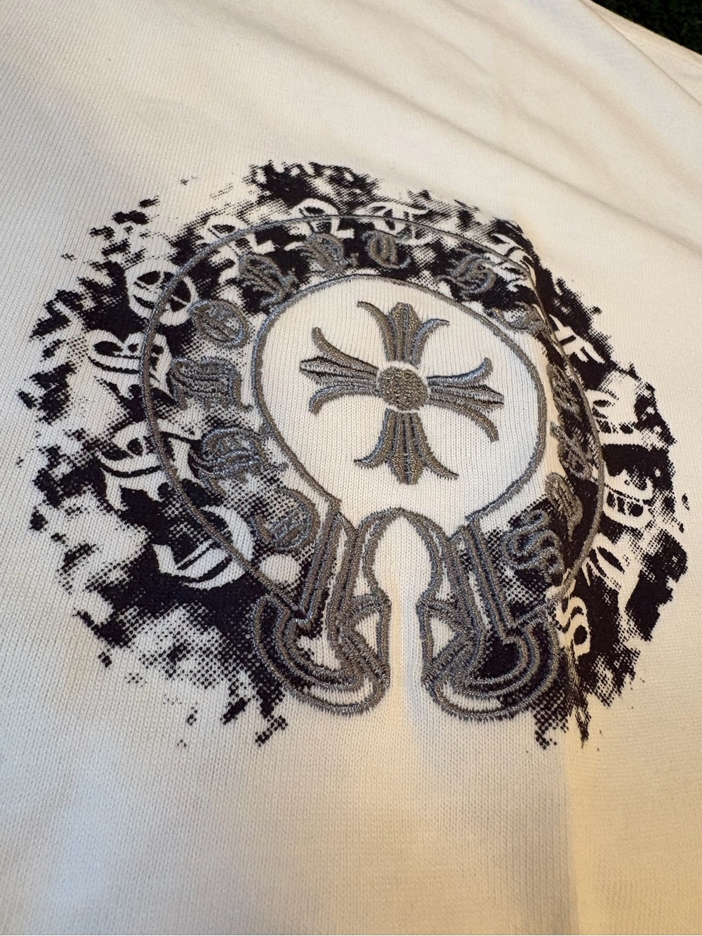 Chrome Hearts White Short Sleeve Tee with Small Black Crest - Picture 3 of 6